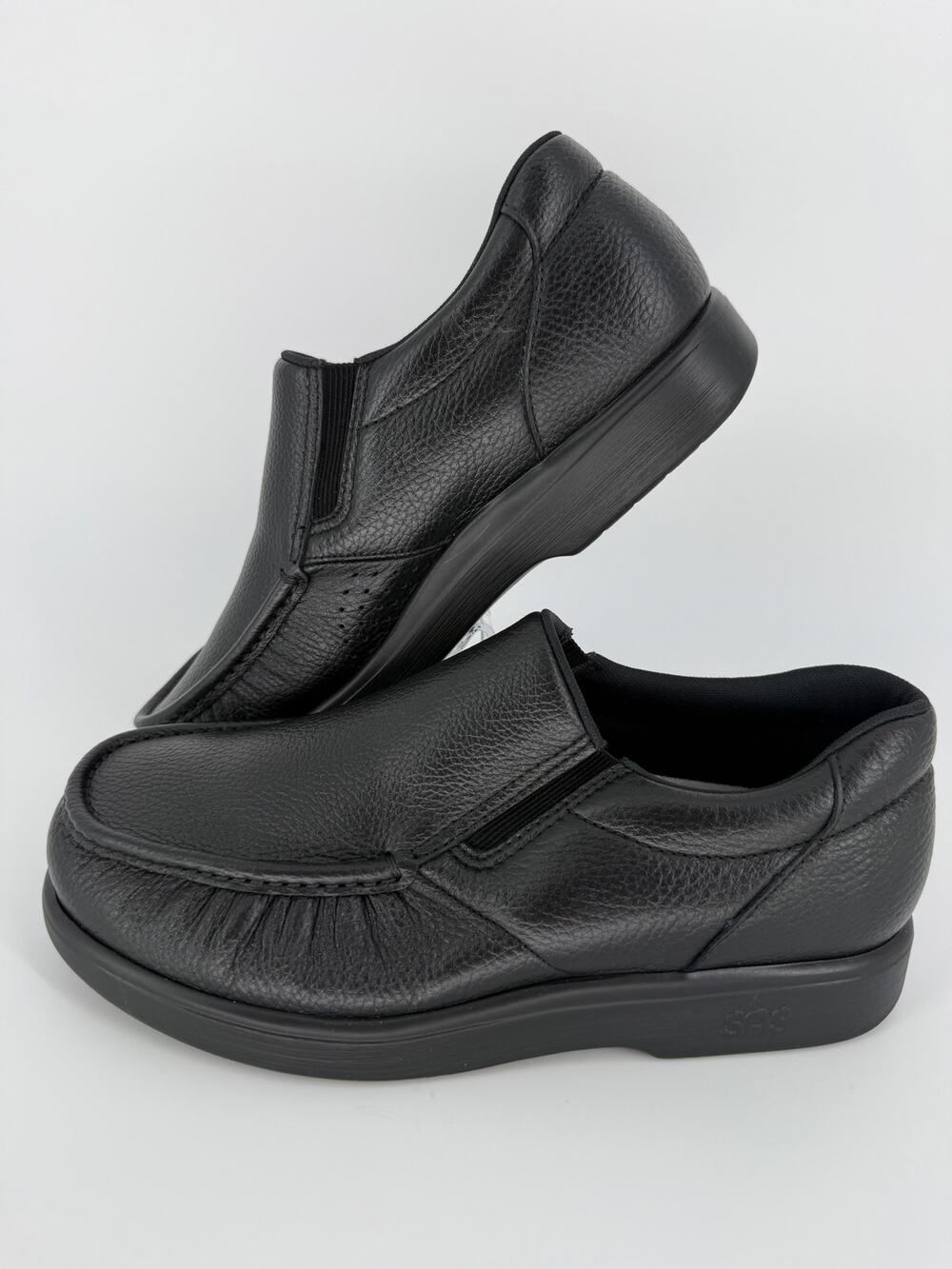 SAS Side Gore Mens 11 WW Black Leather Slip On Loafers Tripad Comfort USA